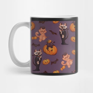 spooky halloween pattern with dracula Mug